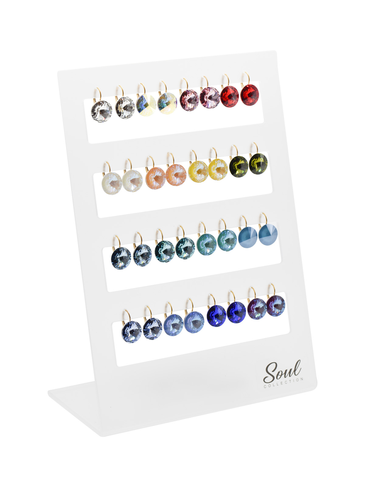 Display Ohrhänger HK14TB mit Premium Crystal in 14 mm (16 Paar) vergoldet