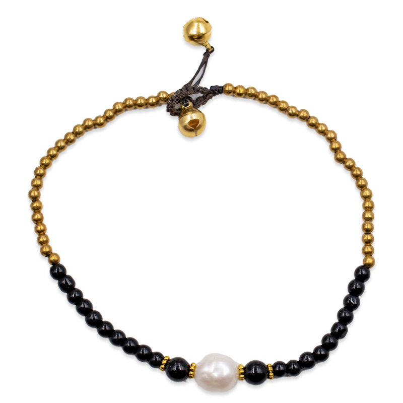 Echtsteinarmband mit Süßwasserperle (17.5 cm + 1.5 cm)