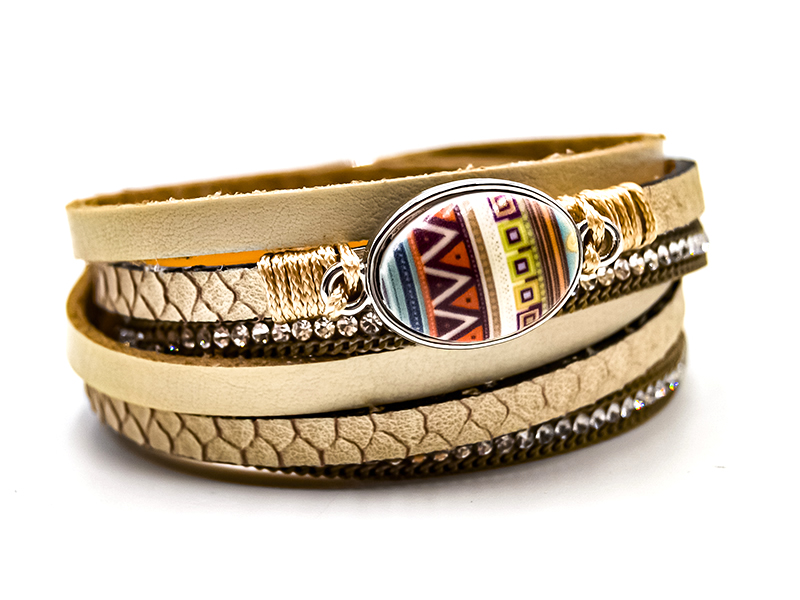 Lederarmband Enia mit Anhänger (36.5 cm)