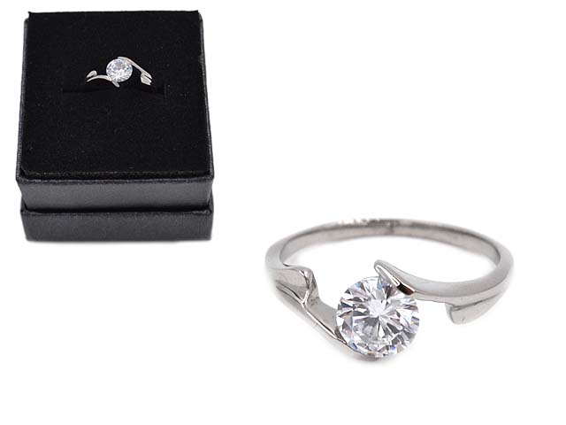 Spannring aus Edelstahl mit Zirkonia (Boxed)