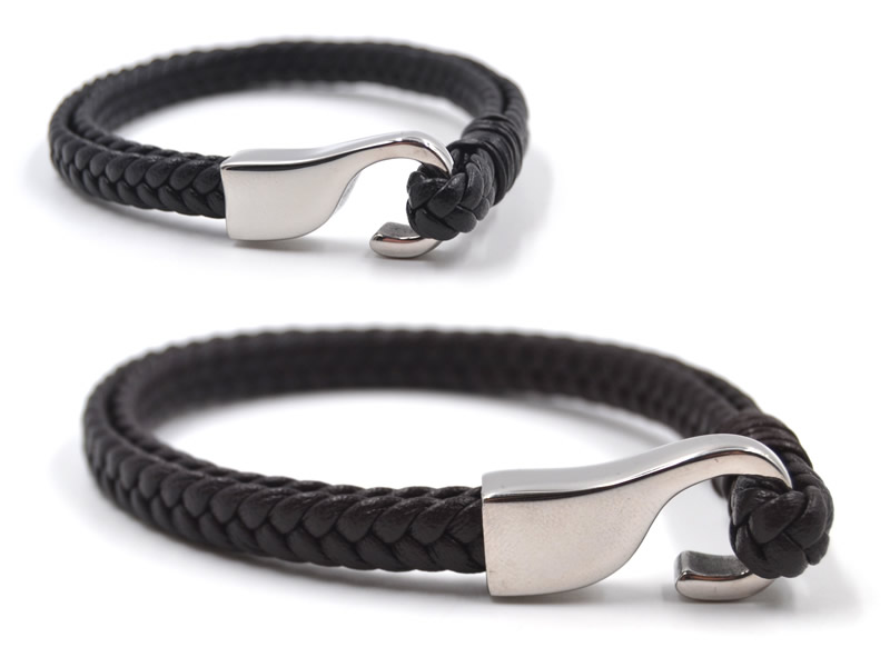 Lederarmband mit Edelstahlverschluss