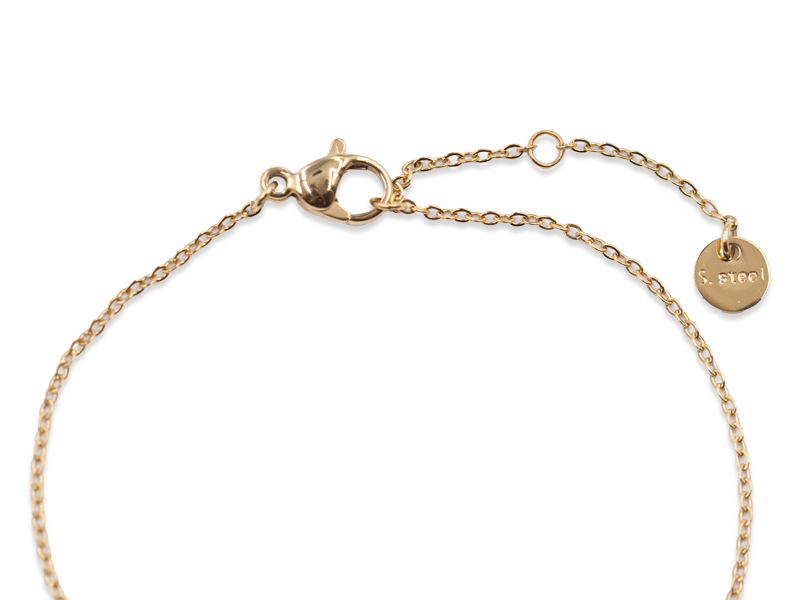 Ankerarmband mit Süßwasserperle (17 cm + 3.0 cm) Gold Optik