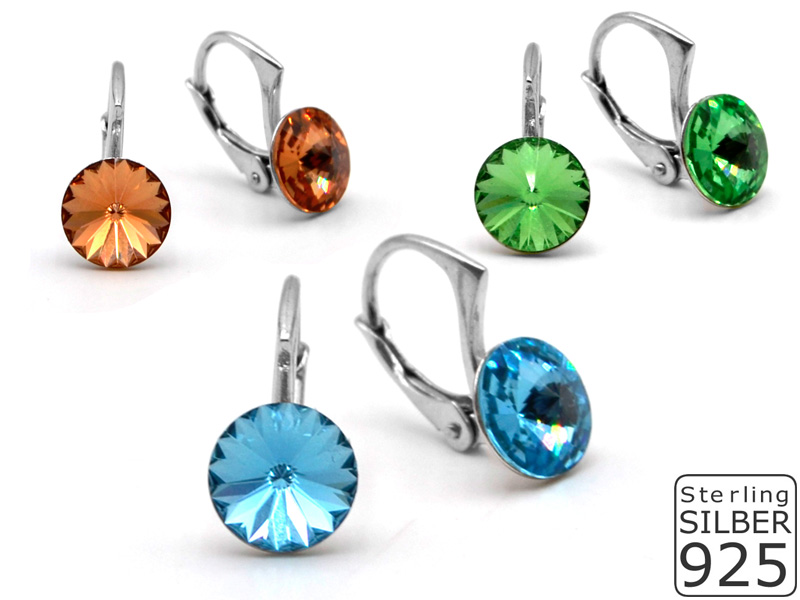 Brisur HK 39 TB (8mm Stein) (925er Sterlingsilber) rhodiniert