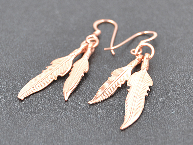 Ohrhänger "Doppel Feder", rosegold