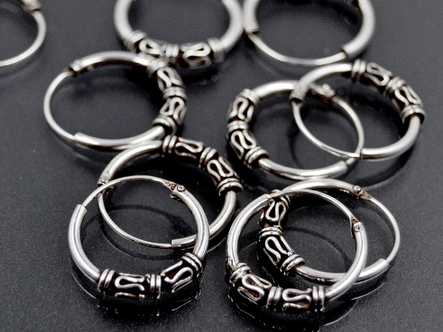 Bali Creolen (3.0 mm x 14 mm) (5 Paar)