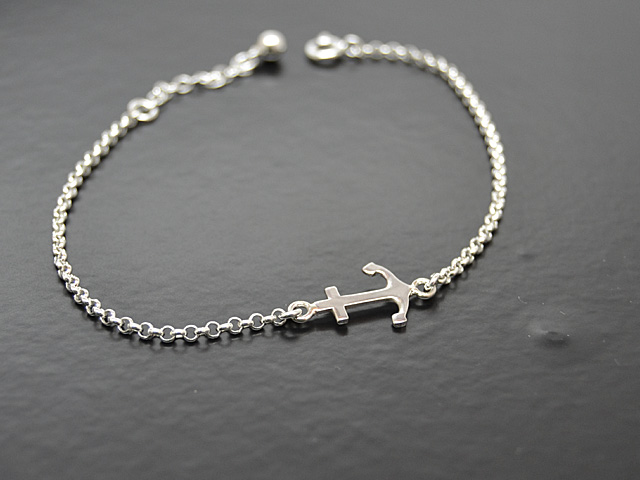 Erbsarmband mit Anker (18 cm) (2.0 mm)