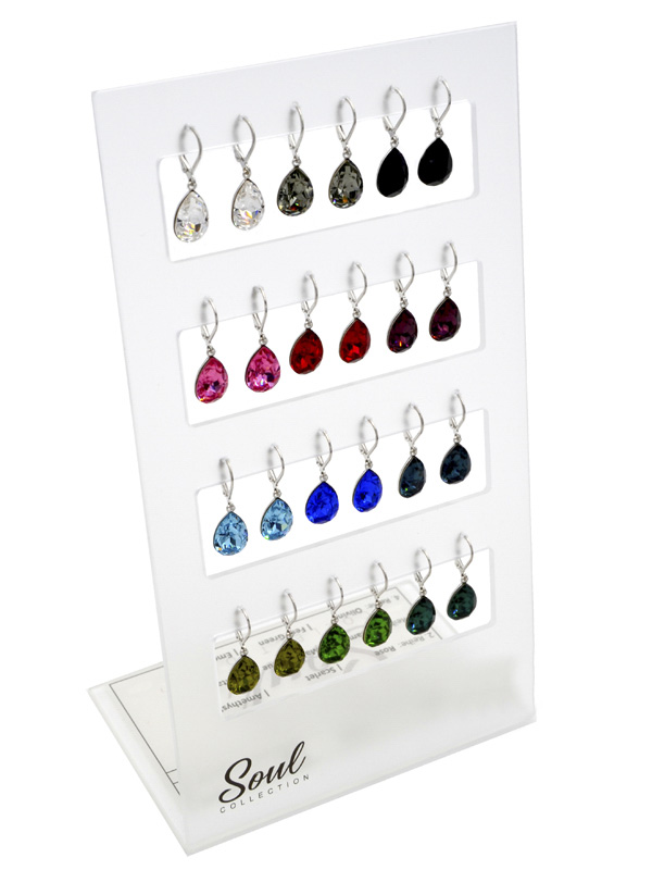 Display Ohrhänger Tropfen mit Premium Crystal (12 Paar) - Basic Edition