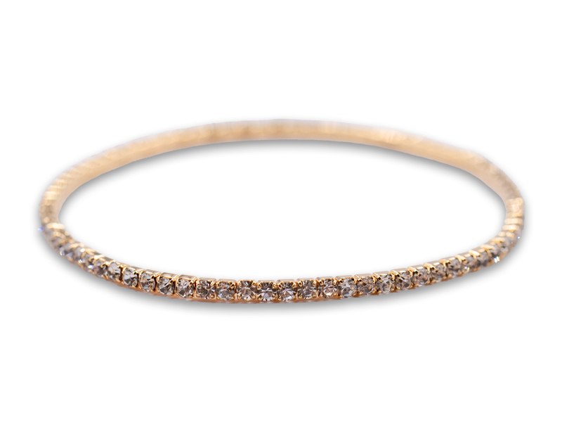 Tennisarmbänder mit Glassteinen (18 cm) (2.1 mm) (12er Pack) Gold Optik
