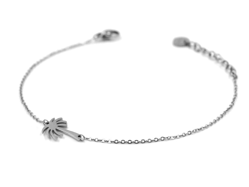 Edelstahlarmband mit Palme (17cm+5cm)