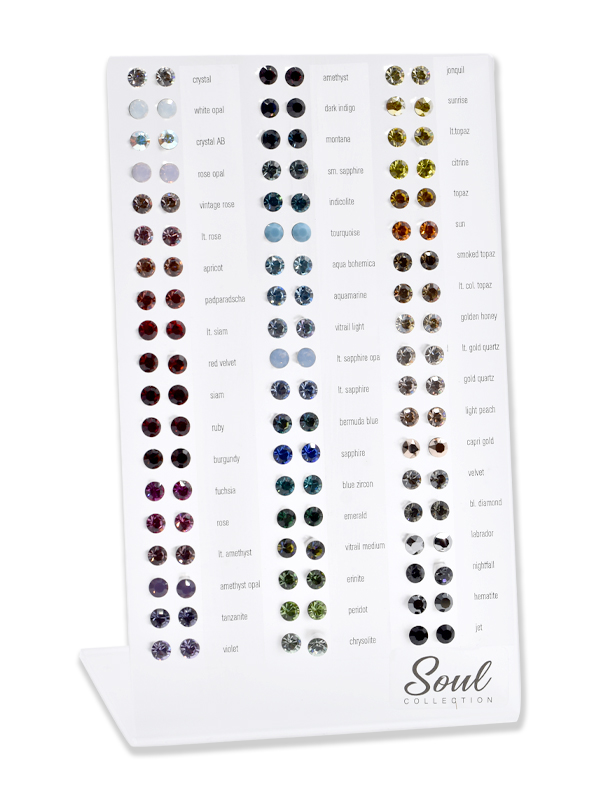 Display Ohrstecker OSGK29 mit Premium Crystal in 6 mm (57 Paar)