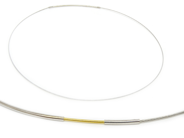 Halsreifen, geflochtener Edelstahldraht (0,5 mm)(45 cm)