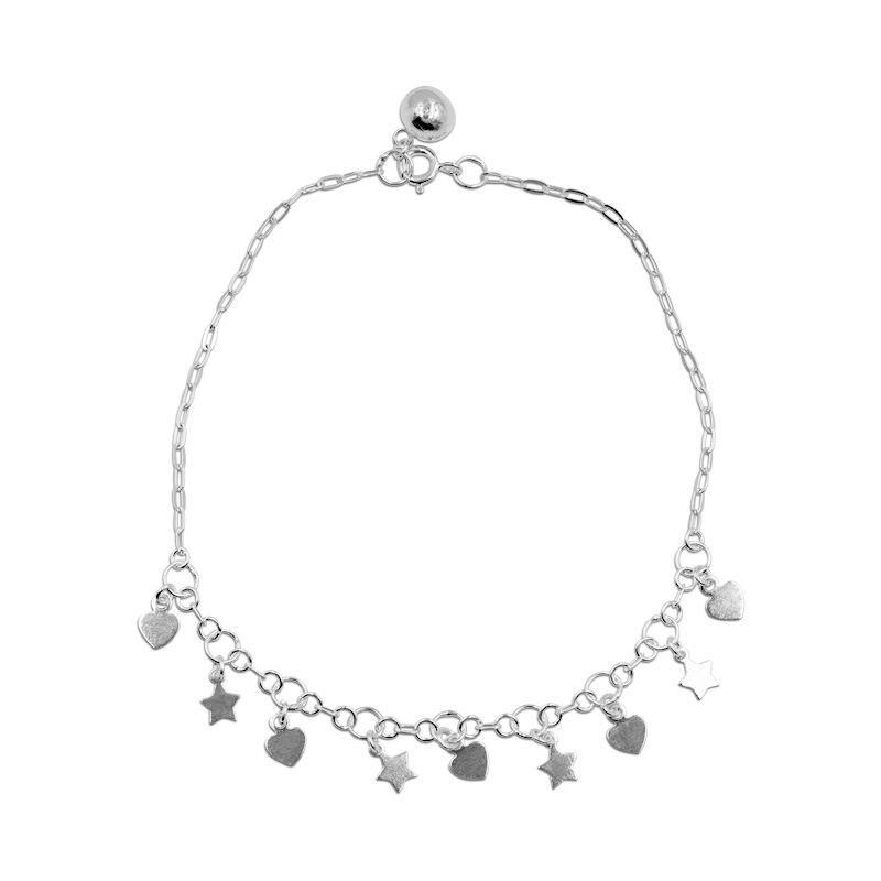 Fußkette Herzen und Sterne (25 cm)