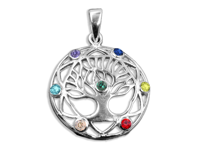 Anhänger Baum des Lebens, Lebensbaum mit Zirkonia