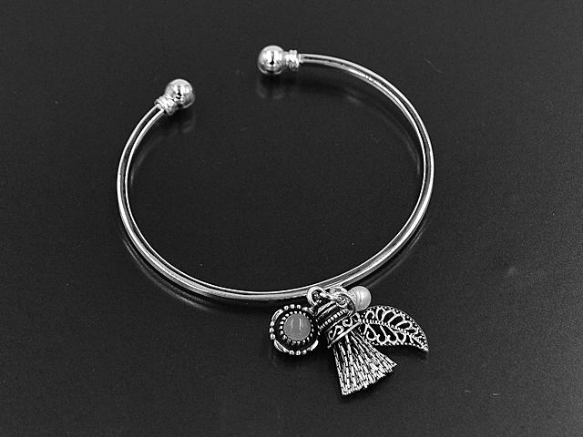 Armreif "Denise" mit Blatt (18cm)