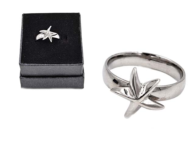 Edelstahlring Seestern 