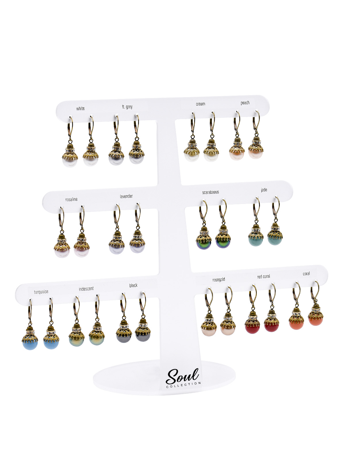 Display Ohrhänger mit 10mm Perle "Penelope" (14 Paar)