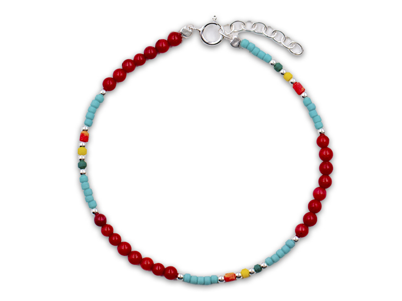 Armband mit Echtsteinen (17 cm + 2.0 cm) (3.2 mm)