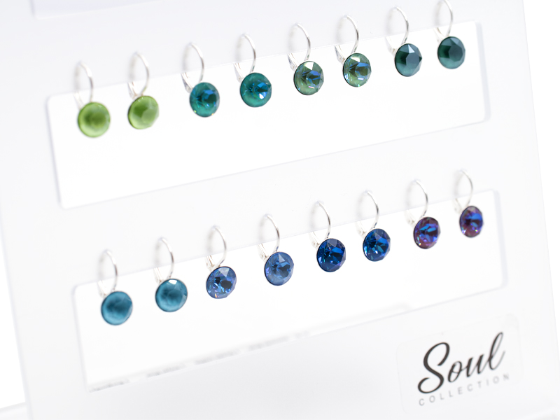 Display Ohrhänger HK39TB mit Premium Crystal in 8 mm (16 Paar) - Summery Edition