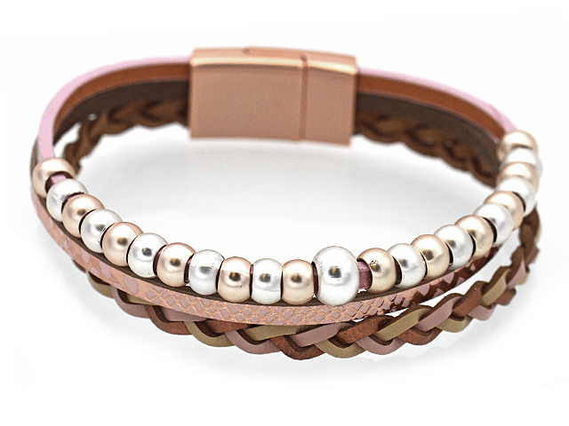 Lederarmband geflochten (18 cm)