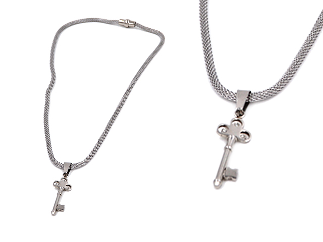 Edelstahlkette "Schlüssel"(46 cm)