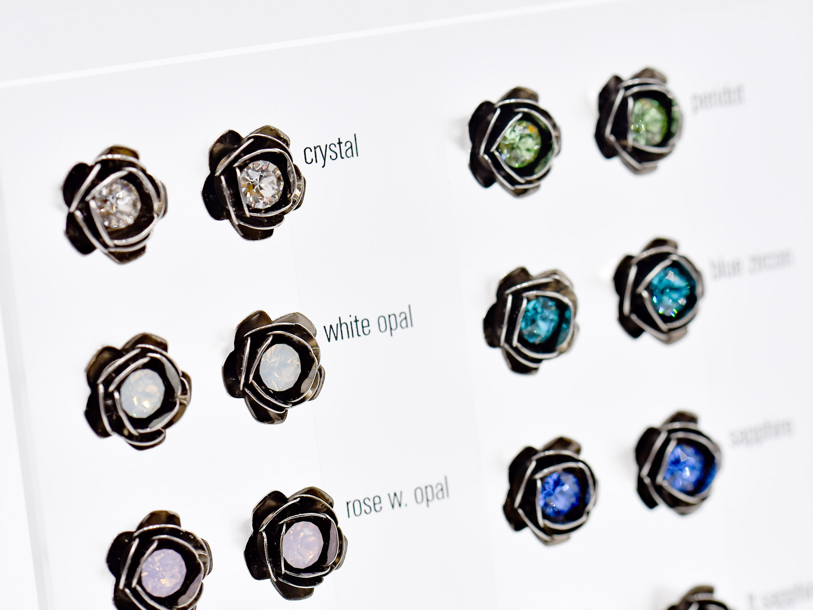 Display Ohrstecker "Rose" (18 Paar)