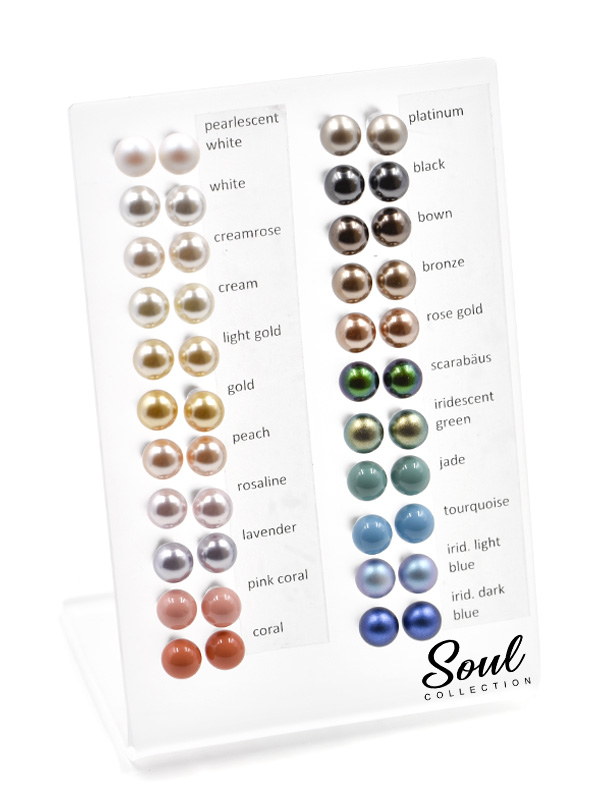 Display Ohrstecker PST01 mit Premium Perle in 8 mm (22 Paar)