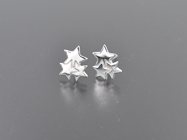 Ohrstecker "Sterne", glänzend