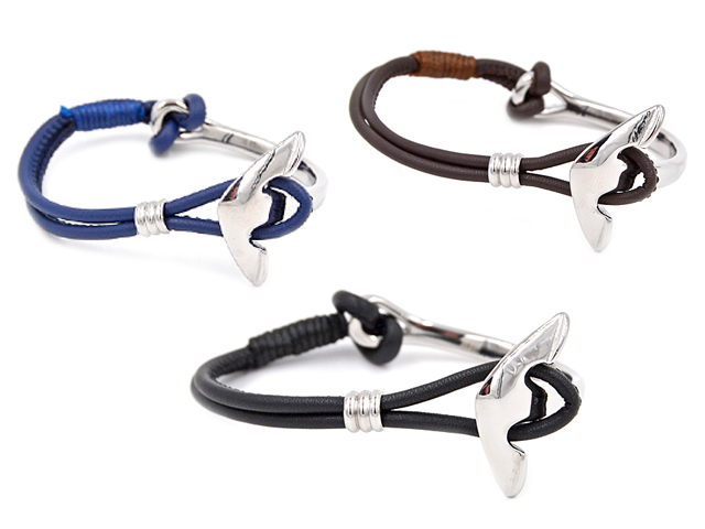 Lederarmband "Anker" mit Edelstahlverschluss ( 19,5 cm )