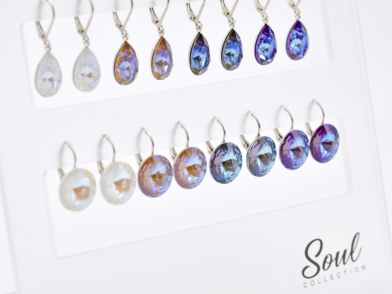 Display Ohrhänger Kombi DeLite mit Premium Crystal (16 Paar)