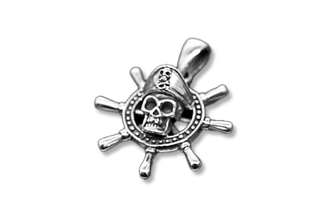 Anhänger Totenkopf mit Steuerrad