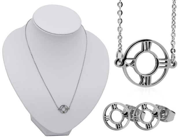 Edelstahl SET (Collier + Ohstecker)