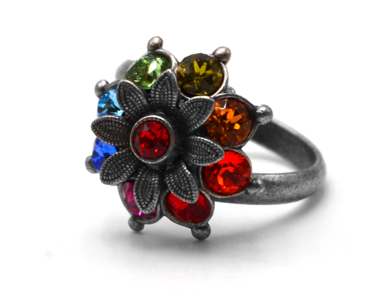 Ring Blüte mit Premium Crystal