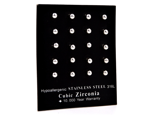 Edelstahlohrstecker 4 mm (10 Paar)