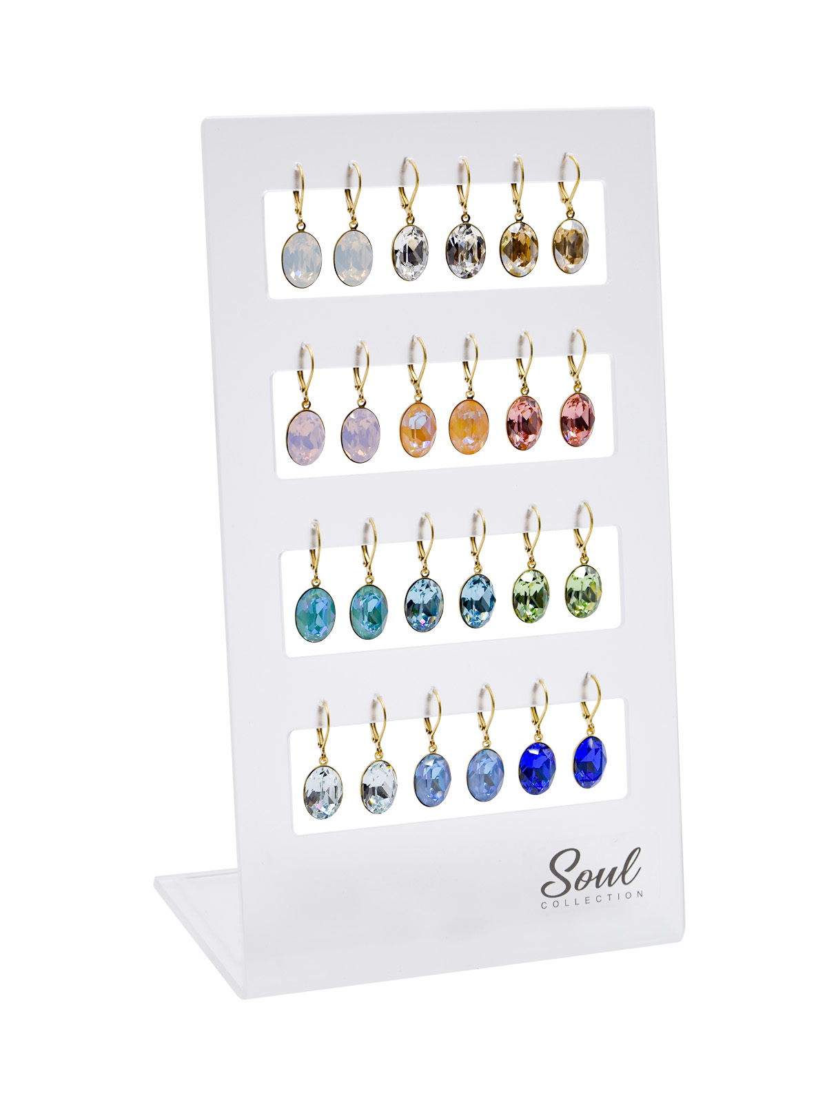 Display Ohrhänger Lina mit Premium Crystal (12 Paar) vergoldet - Basic Edition