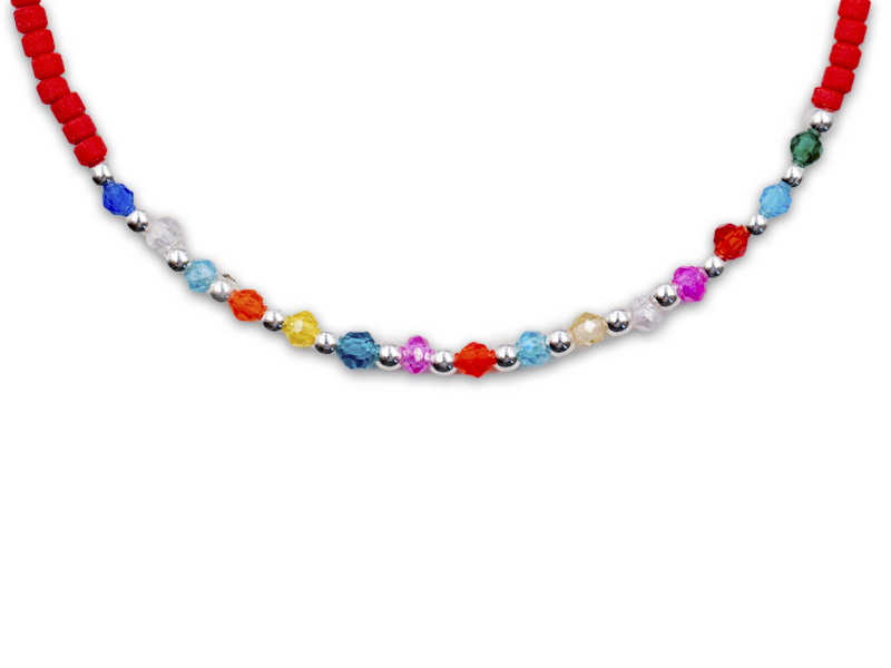 Armband mit Echtsteinen und Glassteinen