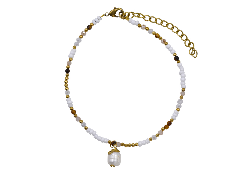 Fußkette mit Perle (24 cm + 5 cm)