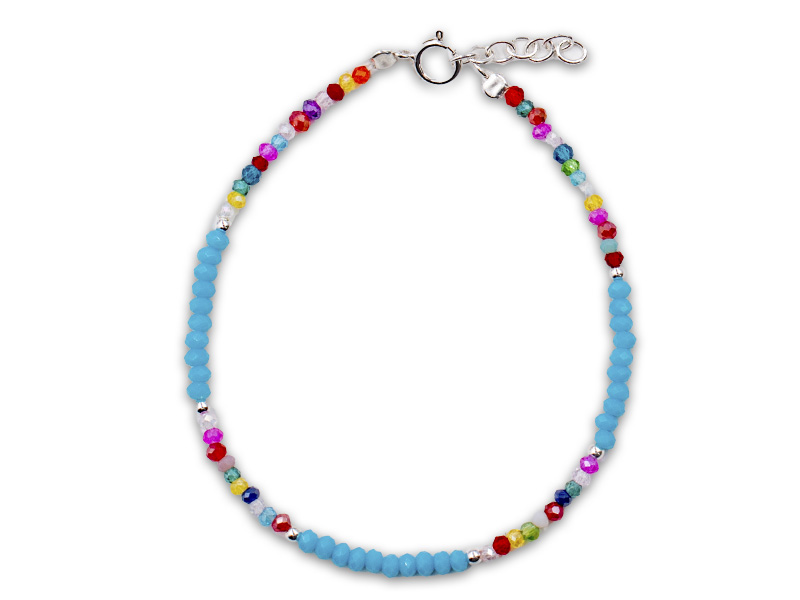 Armband mit Glassteinen (17 cm + 2.0 cm) (2.8 mm)