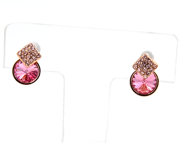 Edelstahlohrstecker "Karo",rosevergoldet: Light Rose