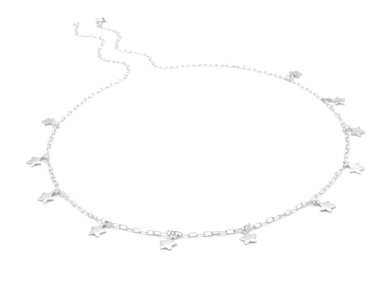 Ankerkette oval mit Sternen (61 cm) (2.2 mm)