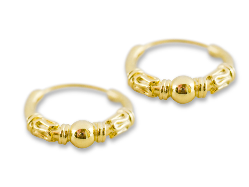 Bali Creolen (3.0 mm x 12 mm) vergoldet