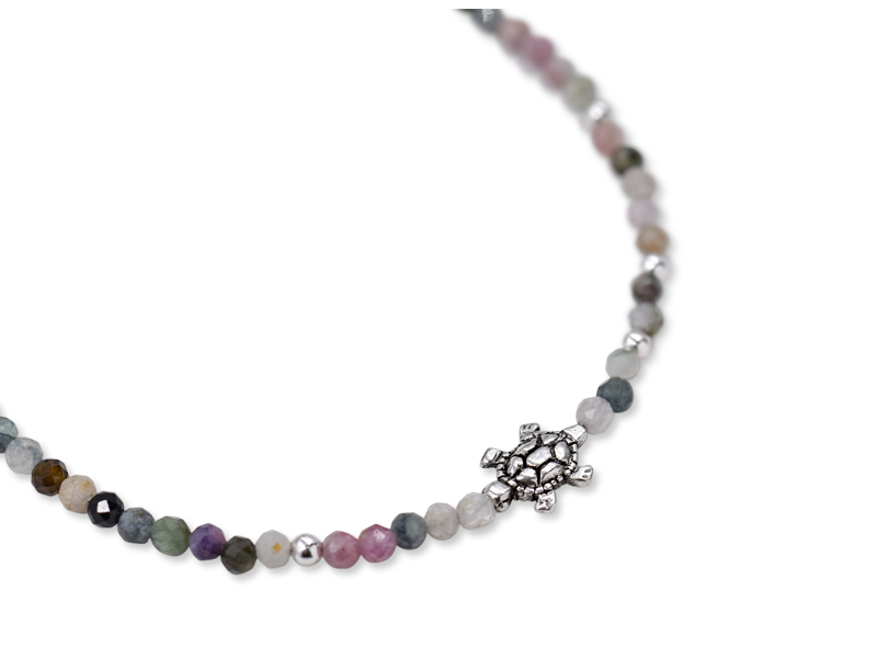 Echtsteinarmband mit Schildkröte (16.5 cm + 3.0 cm) (2.4 mm)