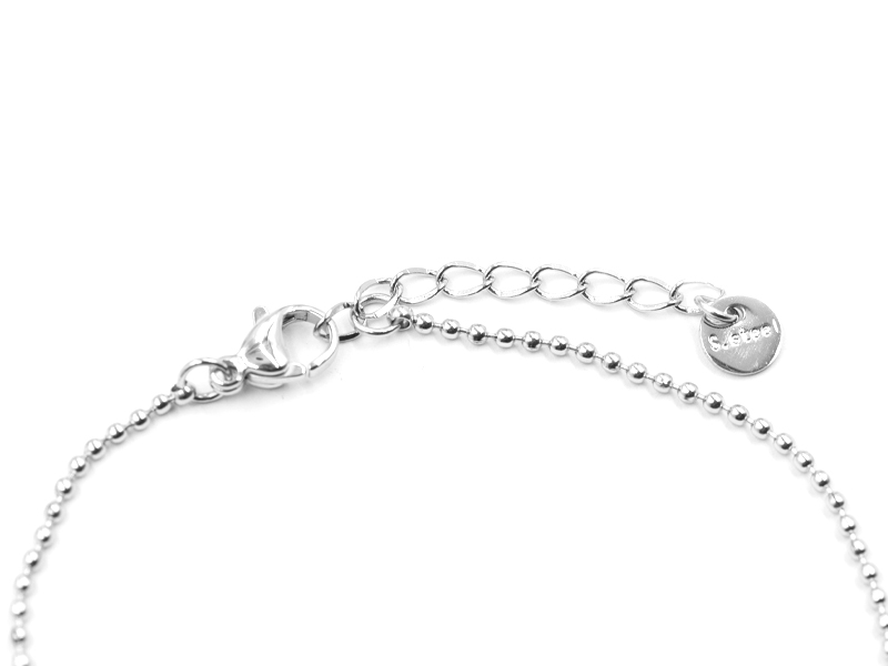 Kugelarmband mit Anhänger Glasstein (17 cm + 3.0 cm)