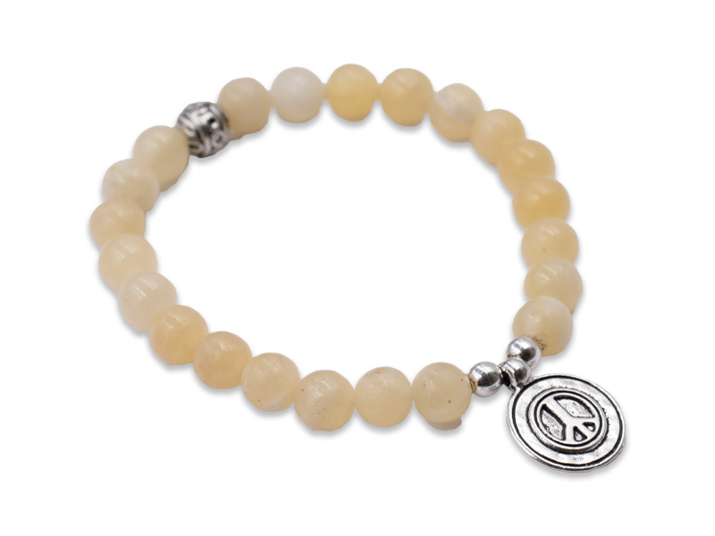 Echtsteinarmband mit Anhänger Peace (18 cm)
