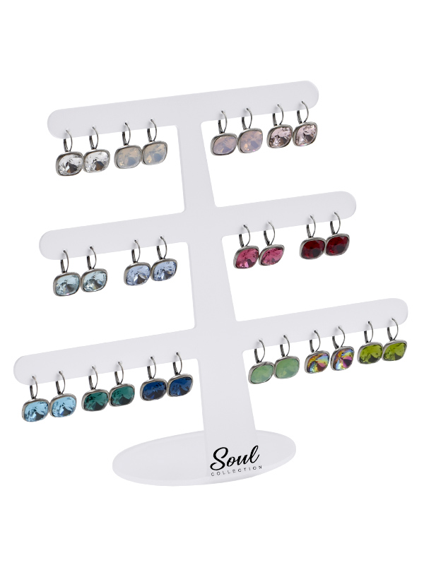 Display Ohrhänger Zuela mit Premium Crystal in 12 mm (14 Paar)