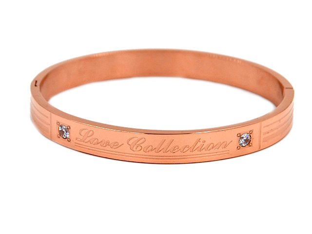 Edelstahlarmreifen "Love Collection",rosevergoldet ( 18,5 cm )