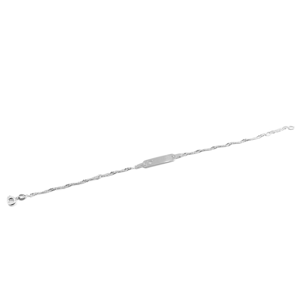 Singapurarmband mit Gravurplatte (17 cm + 2.0 cm) (2.1 mm)