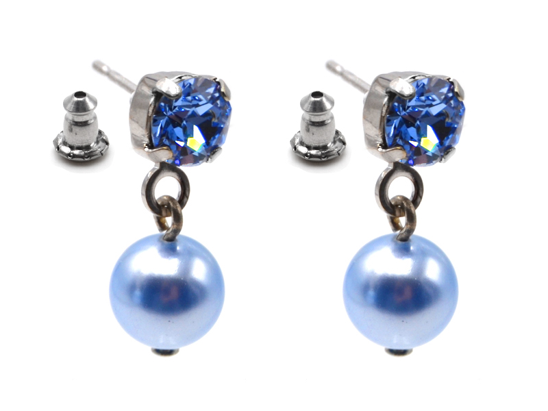 Ohrstecker DS12 mit Premium Crystal und Premium Perle