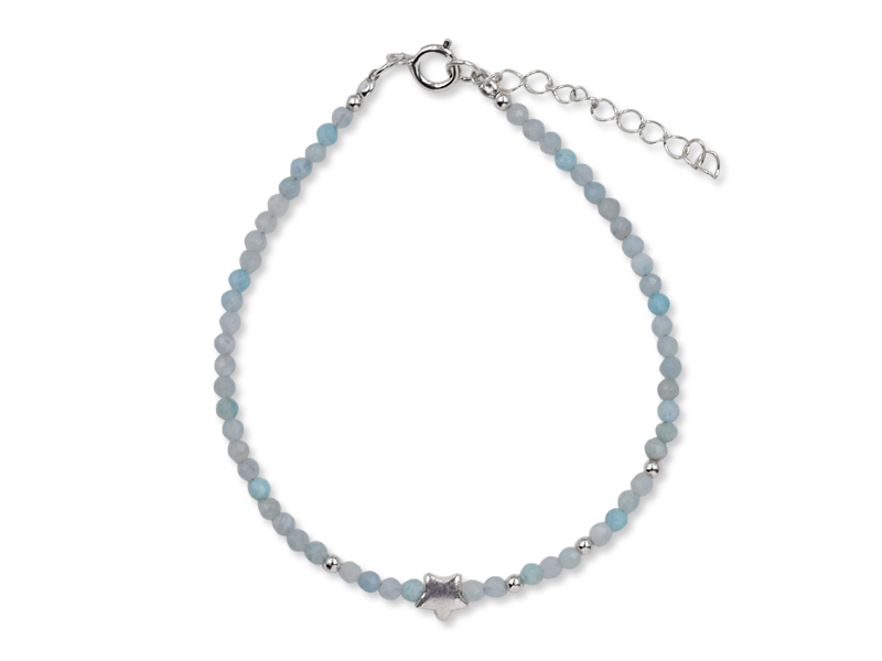 Echtsteinarmband mit Stern (16.5 cm + 3.0 cm) (2.4 mm)