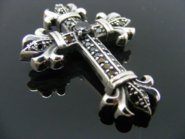 Anhänger Kreuz, Onyx, Zirkonia