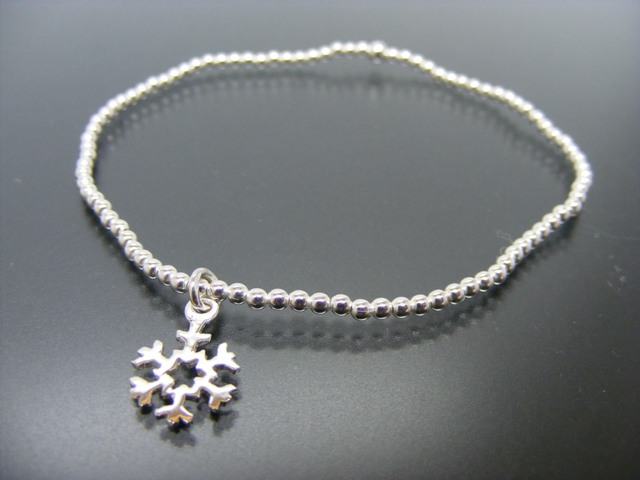 Kugelarmband mit Anhänger Schneeflocke (18 cm) (2.0 mm)